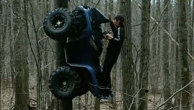 This Kid Has a Lot of Faith in His Winch + Video