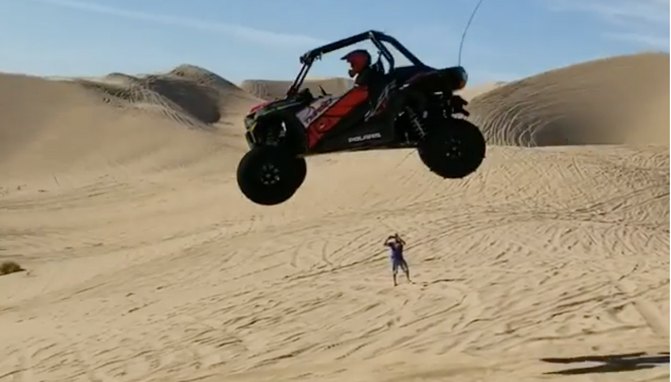 can you brake tap your rzr in the air like this guy video
