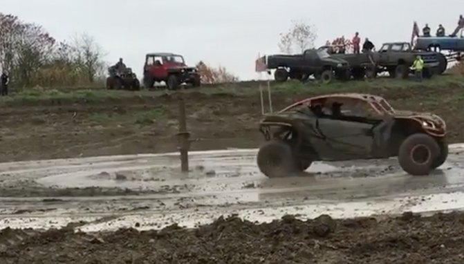 tie your utv to a steal post hit the gas and whoever throws up first loses video