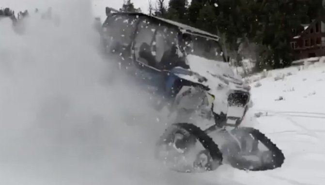 diesel dave tests the limits of his snow track equipped polaris rzr video