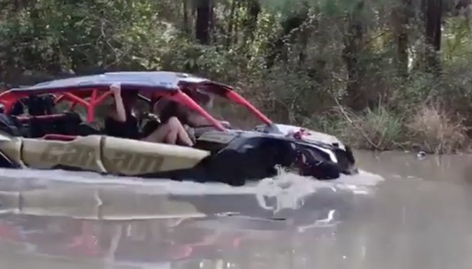 Apparently His Co-Pilot Doesn't Want Her Feet Getting Wet + Video