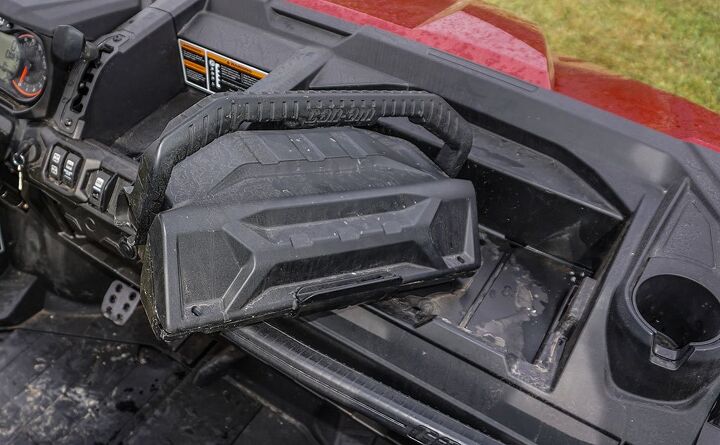 how can am adds more utility to every model, 2016 Can Am Defender HD8 Glove Box