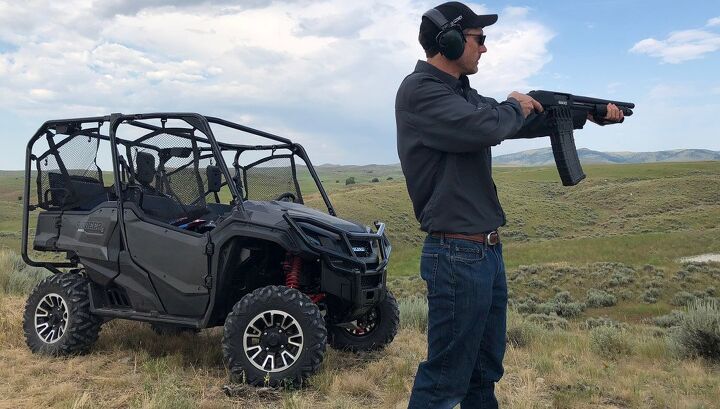 long range rifle shooting with the honda pioneer, Mossberg 590M Shockwave Shooting