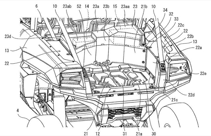 check out these kawasaki sport utv patent drawings, Kawasaki KRX Rear