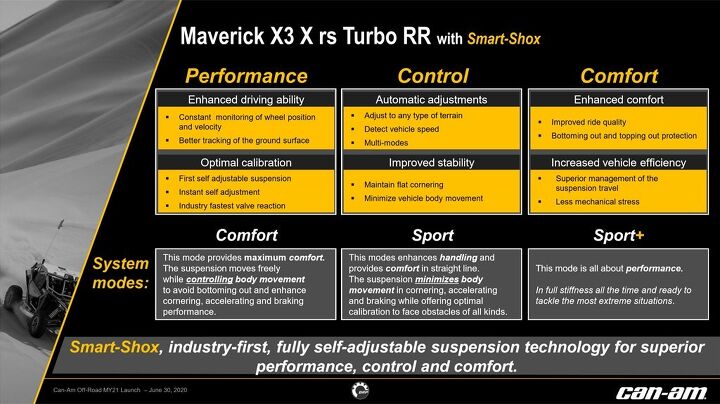 2021 can am maverick x3 x rs turbo rr with smart shox unveiled, Can Am Smart Shox Settings