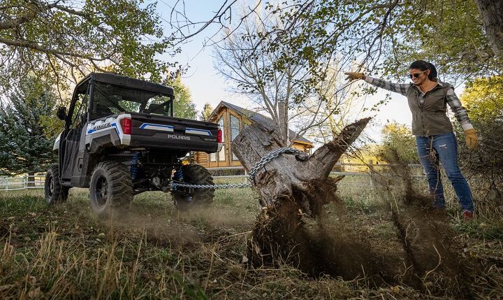 all electric polaris ranger xp kinetic unveiled, 2022 Polaris Ranger XP Premium Tree Stump