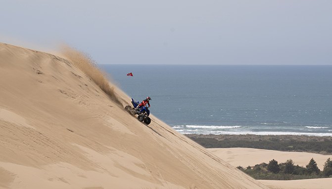 yamaha sport atv shootout yfz450r vs raptor 700r, yamaha sport atv yfz450r raptor700r shootout at winchester bay oregon dunes