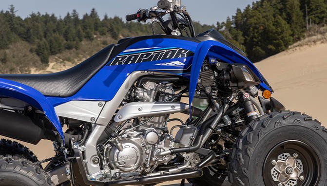 yamaha sport atv shootout yfz450r vs raptor 700r, yamaha sport atv raptor 700r engine side profile