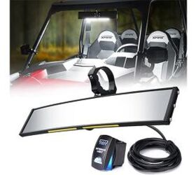 Best Rearview Mirror for Night Xprite 13" UTV Rear View Mirror w/ Interior Lights and Switch