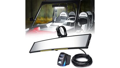 Best Rearview Mirror for Night Xprite 13" UTV Rear View Mirror w/ Interior Lights and Switch