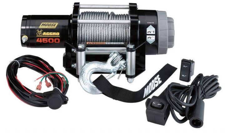 The 4500 lb Aggro winch from Moose Utility Division is specially designed for UTVs.