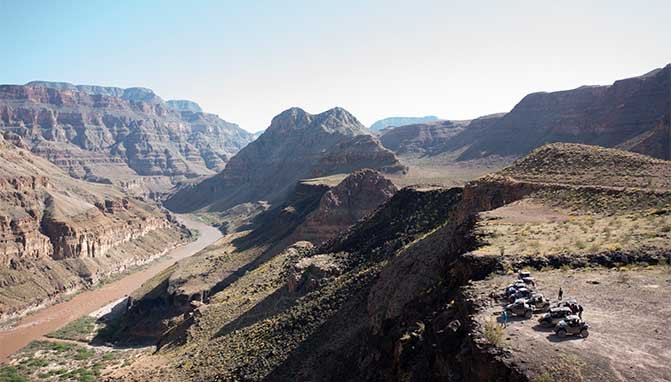 taking an adventure and making memories in yamaha s rmax 1000, Sitting at 1 000 above the Colorado River the Whitmore Canyon Overlook still gave me butterflies in my stomach when walking close to the edge Sitting in the middle of the Grand Canyon really lets you know how small you are in the world