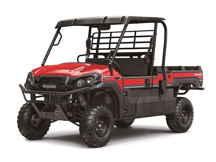 kawasaki launches 2024 mule 1000 side x side lineup, The MULE PRO FX 1000 HD Edition comfortably carries three passengers but has a long cargo bed to handle the rigorous duties of heavy hauling