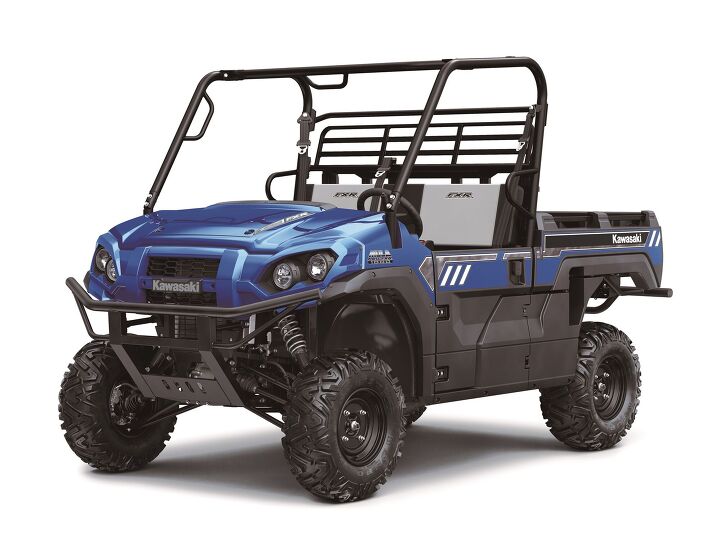 kawasaki launches 2024 mule 1000 side x side lineup, The MULE PRO FXR 1000 is tough comfortable and looks great Capable of carrying 1 000 lbs in the cargo bed this unit is great for work or play