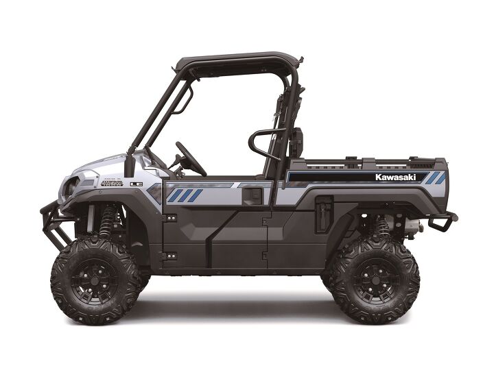 kawasaki launches 2024 mule 1000 side x side lineup, The MULE PRO FXR 1000 LE has all the same great features of the standard PRO FXR 1000 but takes its styling to the next level with a painted grille cover high class image and black cast aluminum wheels