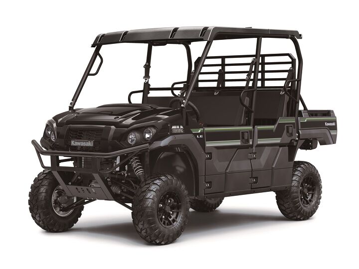 kawasaki launches 2024 mule 1000 side x side lineup, The MULE PRO FXT 1000 is unique in that you can convert it from 3 to 6 passenger capability with Kawasaki s Trans Cab system