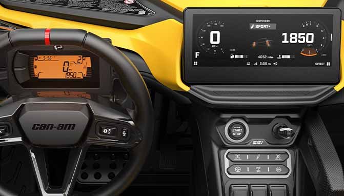 Can-Am's 10.25" infotainment system is more than a glorified stereo controller and gauge cluster. It also give drivers the ability to custom set suspension, power steering, drive setting and more in addition to being a top notch GPS system.