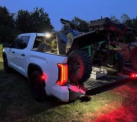 Some trucks, like the new Toyota Tundra TRD Pro, have excellent lighting for the cargo area and surrounding vicinity that can make loading up in the dark much less stressful. If you don't have this, a headlamp or lantern is a big help. Photo Credit: Ross Ballot