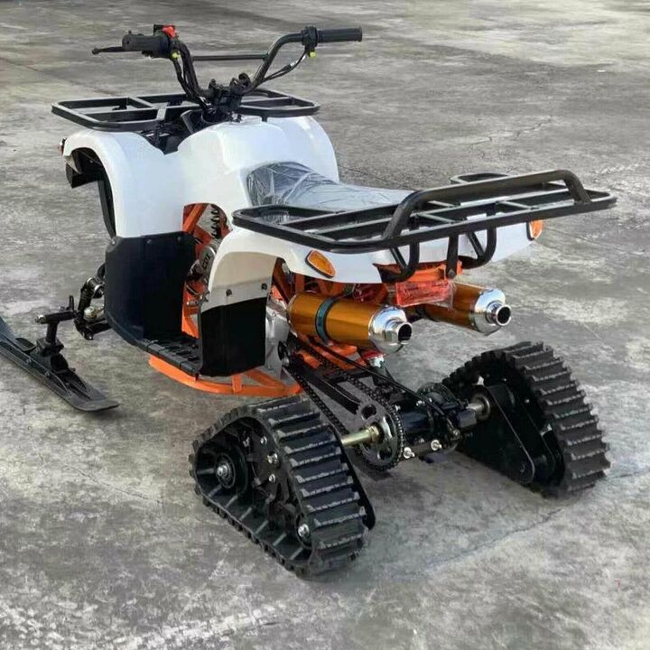 With the right parts, you can basically convert your ATV to a snowmobile.