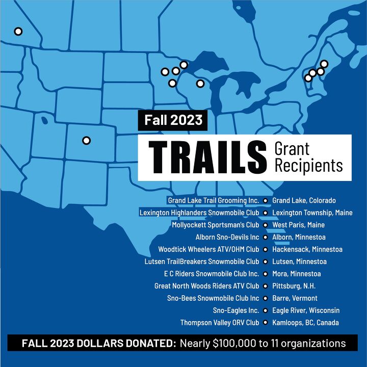 polaris trail grants donates 100k to off road snow organizations