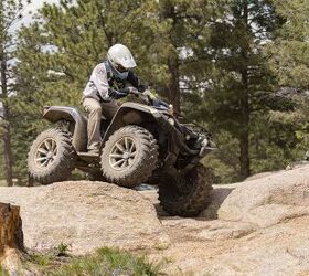 One of my favorite features of the Grizzly is one that I loved in their Wolverine RMAX SxS, and that's the Electronic Power Steering (EPS) system. It provides plenty of assist on the trails and also acts as a great steering stabilizer to ensure the bars don't get yanked from your hands when hitting some hazards. 