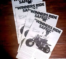 Big name ATV riders, like Dean Sundahl, helped their manufacturers promote riding safety. Factory racers knew that kids were watching them, and they did their part to make sure they were as safe as possible.