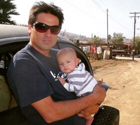 ten questions with eva star malabanan, Sean Malabanan and a four month old Eva at the 2007 SCORE Baja 1000 where Sean drove a stint for Eric Solarzano in a Class 11 VW Beetle The event went from Ensenada to Cabo San Lucas and Eva was part of the chase team the whole way Photo Credit Courtesy of Eva Star Racing