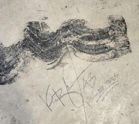 Friend of the owner, Ken Block let his tire marks on the garage floor.