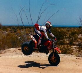 In the earliest days of Baja racing the three-wheelers riders found themselves in odd circumstances before more and more aftermarket parts helped control the wild ride on the trikes. Photo Credit: John Elkin