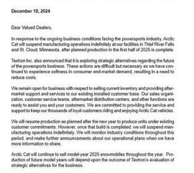 arctic cat to cease atv production 2025